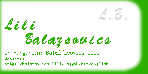 lili balazsovics business card